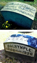 Dalrymple & Twain graves in Woodlawn Cemetery, Elmira, NY